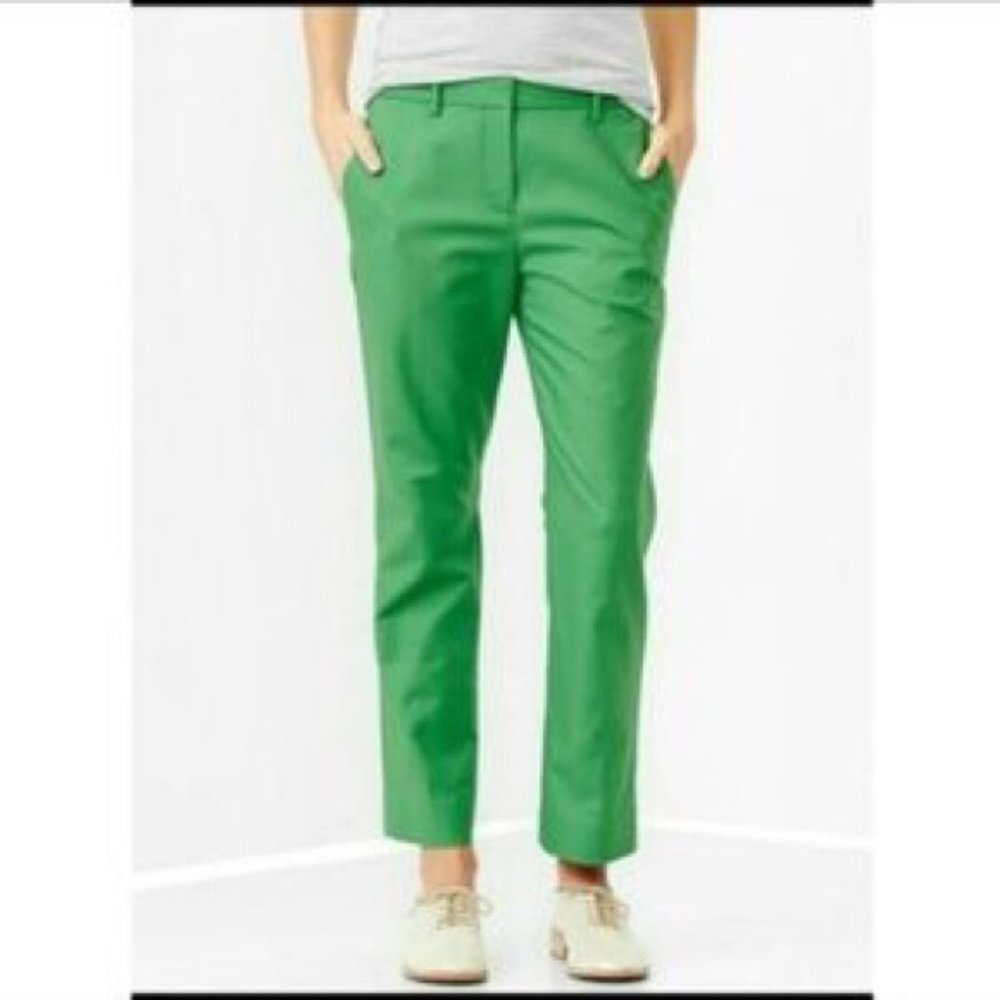 green tailored crop gap pants